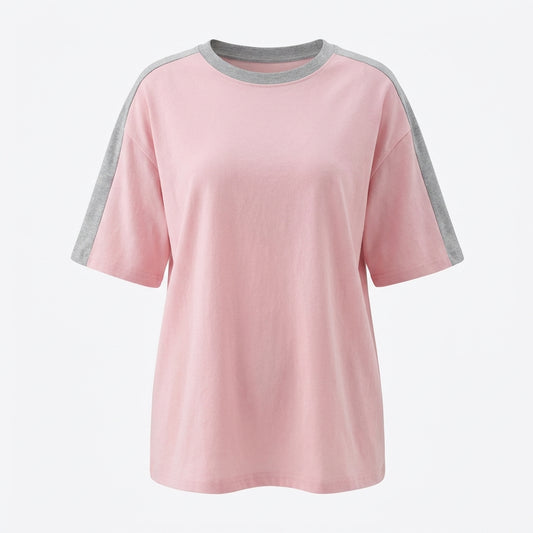 Rosa Oversized T-Shirt aus Baumwolle – Rosa – Baumwolle – Damen